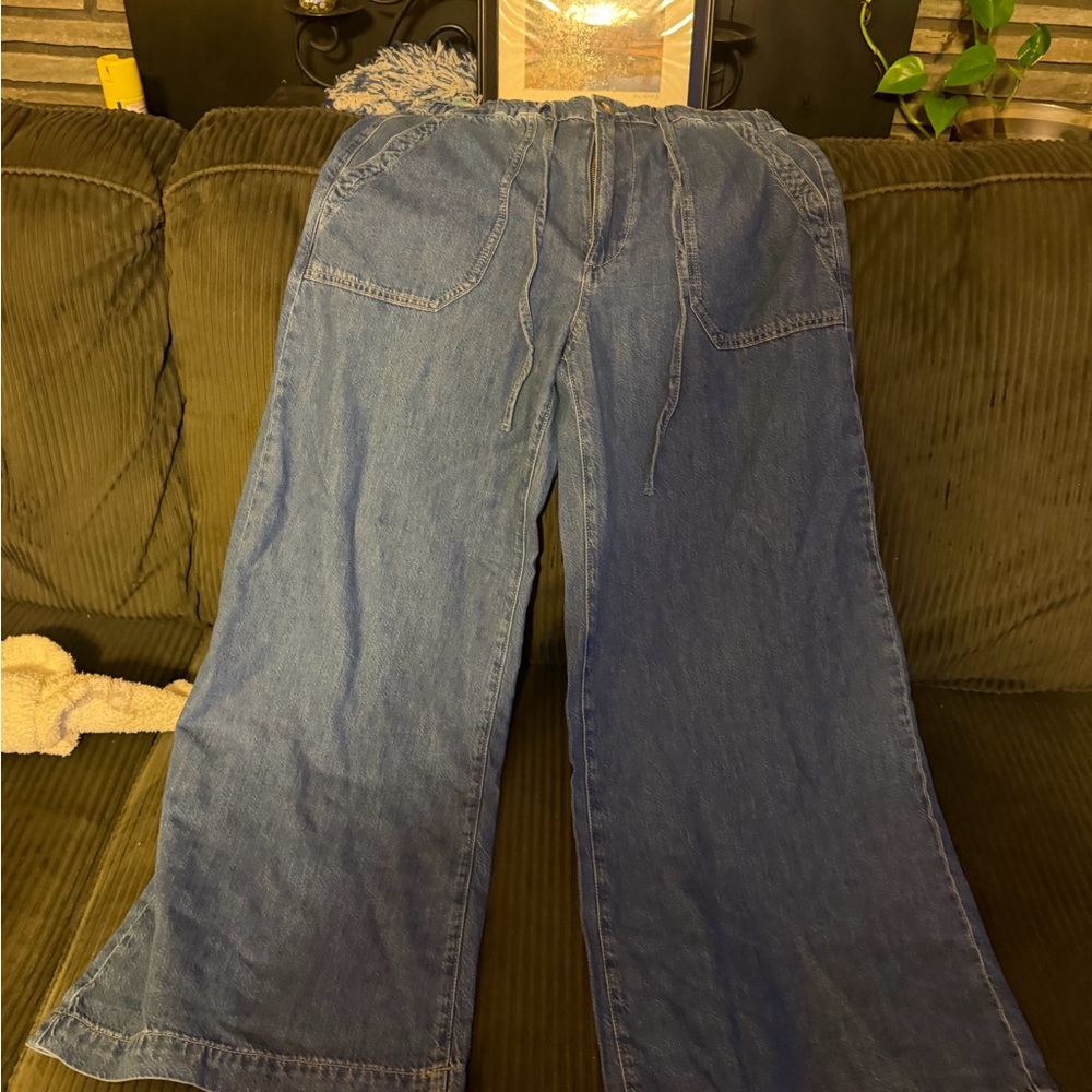 Anthropologie Blue Flare & Wide Leg Jeans
